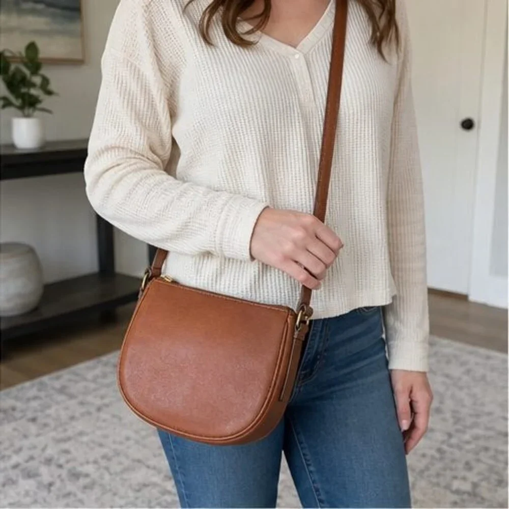 Tan Woven Crossbody Bag